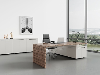 Office Manager Office Desk Office Chair Class Desk Chair Sofa Coffee Table Filing Cabinet Hanging Picture 3d model