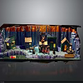 Colorful Miniature Scene Construction With Small Houses Figures Decorative Trees And Ice Surface