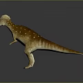 Realistic 3D Rendered Dinosaur Model Featuring Dome Shaped Head Brownish Yellow Skin And White Spots