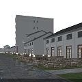 Garden Landscape Design With Canal Bridge Trees And Surrounding Houses
