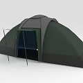 Green And Dark Gray Camping Tent With Dome Design For Outdoor Activities