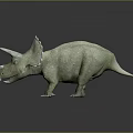 Triceratops Dinosaur Model Featuring Detailed Green Skin Horns And Frill