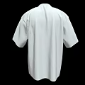 White High Neck Short Sleeve T-shirt With Solid Color Design On Black Background