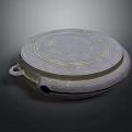 Traditional Handcrafted Household Stone Grinding Mill With Round Lid And Spout Handle