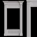 White Decorative Architectural Components For Door Frames With Classical Molding And Grille Design