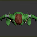 Game Movie Character With Red Hair Green Armor Outfit And Leg Bandage Design