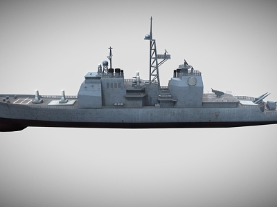Donald Cook DDG-75 Destroyer Warship Cruiser Frigate Ship Carrier Low Face Number Low Model Film and Television Realism 3d model