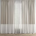 Elegant Curtains Interior Design With Beige Drapes And Sheer White Panels