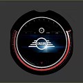 Modern Circular NINA Household Device With Black Body Silver Frame And Red Accents