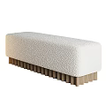 Upholstered Textured Fabric Sofa Bench With Four Color Choices And White Legs