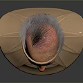 Male Character 3D Model With Headband And Metallic Shoulder Armor