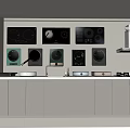 Modern Kitchen With Various Wall Mounted Appliances And White Cabinets 3d model