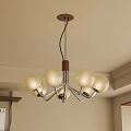 Modern Chandelier With Spherical Glass Globes And Metal Frame For Ceiling Decor