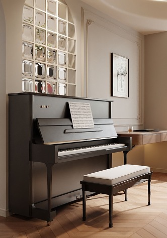 French Piano 3d model