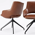 Modern Office Chair with Wheels and Metal Base in Pink Brown and Blue Colors