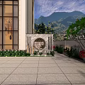 Luxury Detached Villa Exterior Design With Mountain View Large Windows And Courtyard