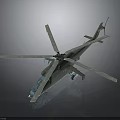 Space Mission Support Helicopter Featuring Multiple Rotors And Blue Lights