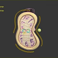 Unique Golden Mirror With Curved Decorations Black Top Component Reflecting Building