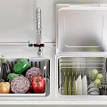 Modern Double Bowl Kitchen Sink Appliance for Washing Vegetables and Drying Utensils