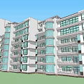Modern Residential Exterior Design With Multiple Floors Glass Windows Balconies And Green Lawn