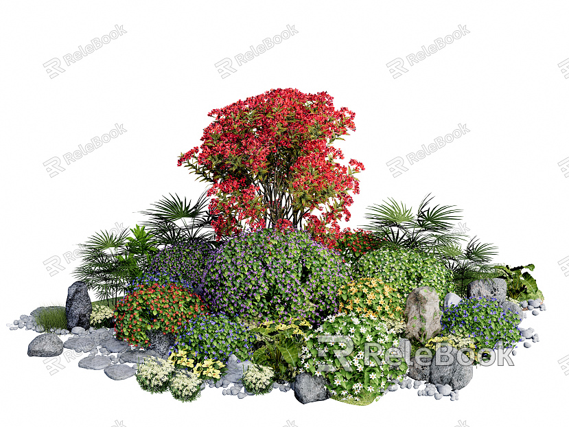 Modern Shrubs Shrubs Flowers and Plants model