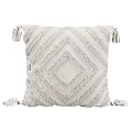 Soft Light Colored Diamond Pattern Textured Pillow With Tassel Decorations 3d model