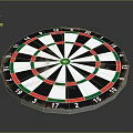 Darts As Weapon Featuring Circular Target Board With Colorful Design And Numbered Sections 3d model