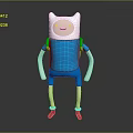 Cartoon Game And Movie Character With White Hat Blue Shirt Green Backpack And Smiling Face