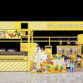 Zhouheiya Mall Shop With Yellow And White Striped Design Counter And Product