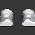 Pair of White and Gray Mesh Running Shoes With Lightweight Design For Athletic Activities