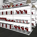 Modern Supermarket Interior Open Layout With Shelves Fresh Fruits Vegetables And Pendant Lights