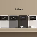 Poliform Kitchen Appliances With Digital Displays And Coffee Cups On Shelf