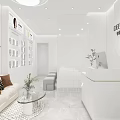 Beauty Hair Salon Modern Interior Design With Comfortable Sofa Green Plants And Product