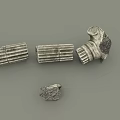 European Roman Column Broken Column 3d model