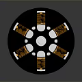 Black Electric Motor With Cylindrical Housing Label And Metal Shaft Mechanical Component