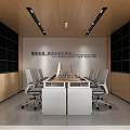 Public Office Space For Paper Butler With Modern Design Office Desks Chairs And Green Plants