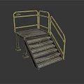 Industrial Metal Staircase Platform With Railings And Non Slip Steps Design