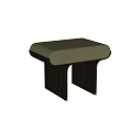 Modern Elegant Bedside Table With Green Leather Top Dark Wooden Legs And Golden Handle Drawer