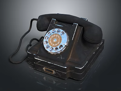 Classic Vintage Rotary Phone With Retro Design And Rotary Dial Mechanism 3d model