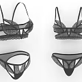 Elegant Black Lace Underwear Set With Fashionable Bra And Panties Design