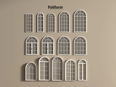 French Window French Window American Window Curved Window 3d model