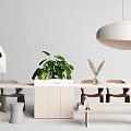 Quiet table and chair combination 3d model