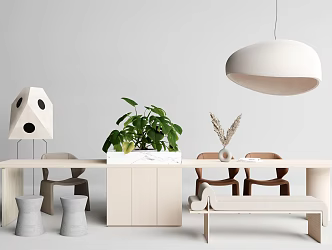 Quiet table and chair combination 3d model