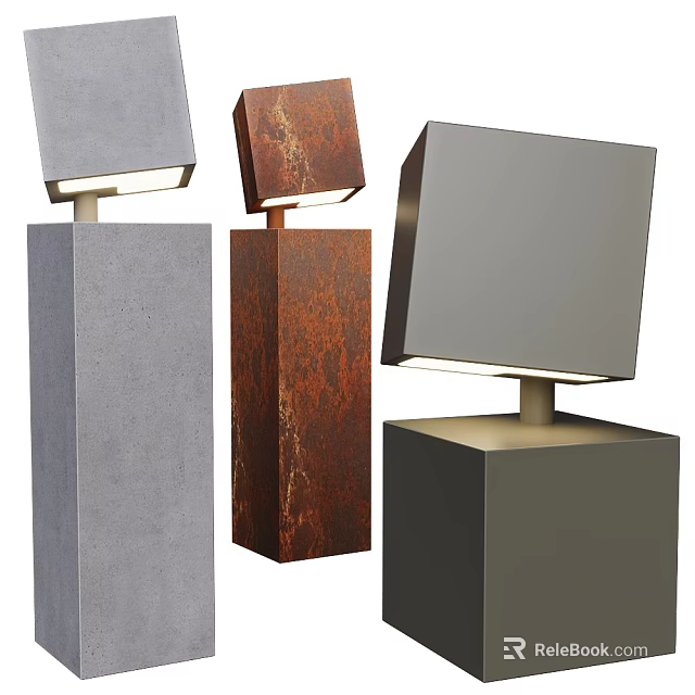 Modern Floor Lamps With Diverse Textures And Shapes 3d model 