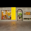 Bright Kids Clothing Store Interior With Fashion Apparel Display Racks And Decorative Lights