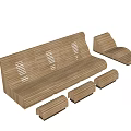 Wooden Outdoor Chairs With Slatted Curved Design For Garden Patio Spaces