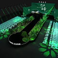 Green Stage Event Featuring Model Plants Smoke and Vibrant New Life Cloud Valley Adventure Lighting