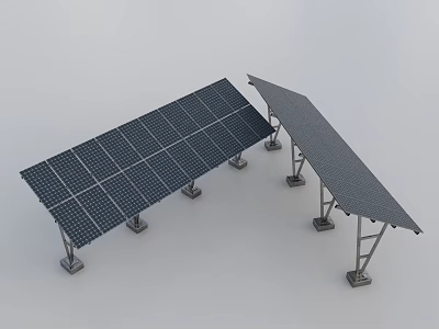 Solar Panels With Support Structure For Daily Use Electrical Appliances 3d model
