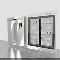 Modern Stainless Steel Double Door Kitchen Appliances With Glass Door Storage For Plates And Cups