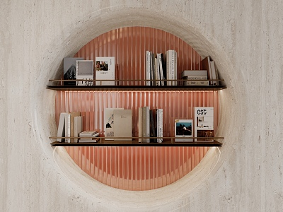 niche bookshelf book model